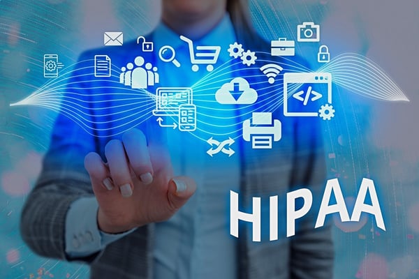 HIPAA Security demonstrated by blue icons340541840