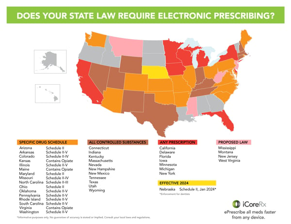 Eprescribing laws map